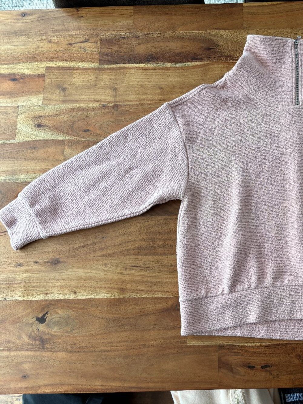 Calia Textured Half Zip Pullover - Pink - Large - Picture 3 of 6